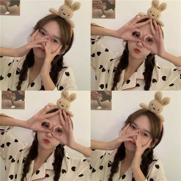Korean Cute Plushy Rabbit Headband - Picture 2 of 6